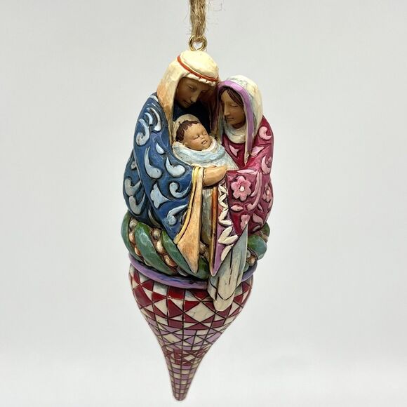 Jim Shore Holy Family on Finial Hanging Ornament 2010 Christmas Nativity 4019790 - Picture 1 of 13